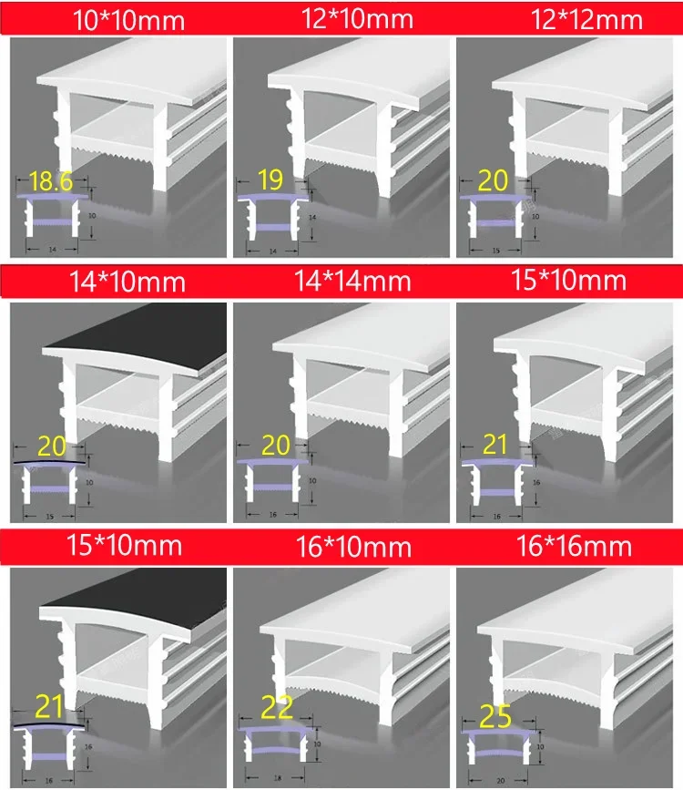 Recessed White Silicone Tube LED Neon Light Flexible Rope Channel Diffuser WS2811 WS2812B Outdoor Waterproof Ribbon Strip Tube