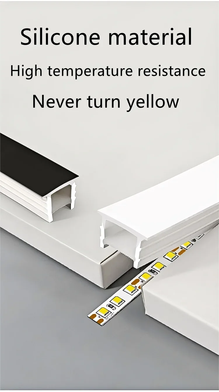 Recessed White Silicone Tube LED Neon Light Flexible Rope Channel Diffuser WS2811 WS2812B Outdoor Waterproof Ribbon Strip Tube