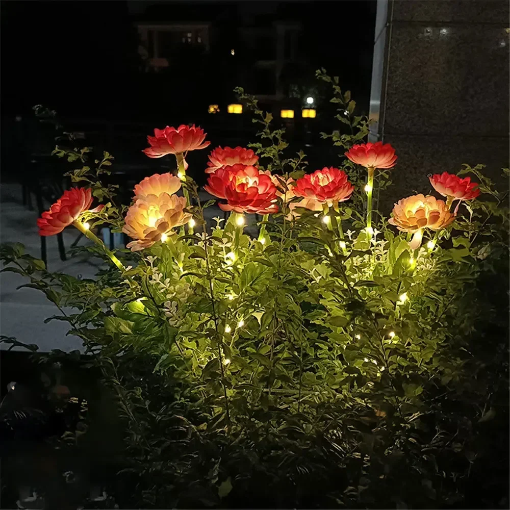 Solar Lights Outdoor Lighting Solar Garden Light Snow Lotus Flower Lawn Lamp for Yard Patio Flower Party Lamp Wedding Mother Day