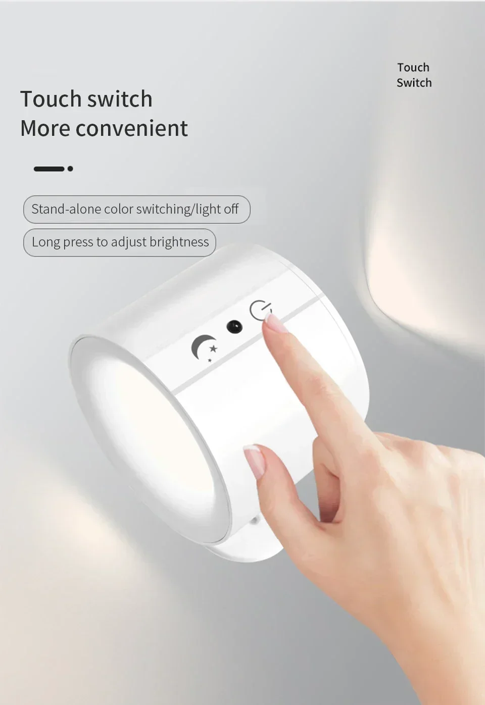 Double Head Magnetic LED Wall Lamp Rechargeable 360° Rotation Wireless Remote Control Spotlight For Bedroom Living Room Decor