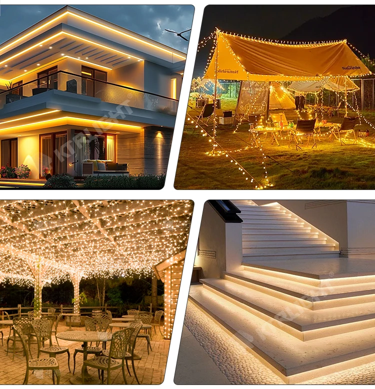 DC12V WS2811 3PIN Pixel String Signal RGB Addressable Fairy Lights for Room Decor, Ramadan, Outdoor IP68 Black Wire Pitch