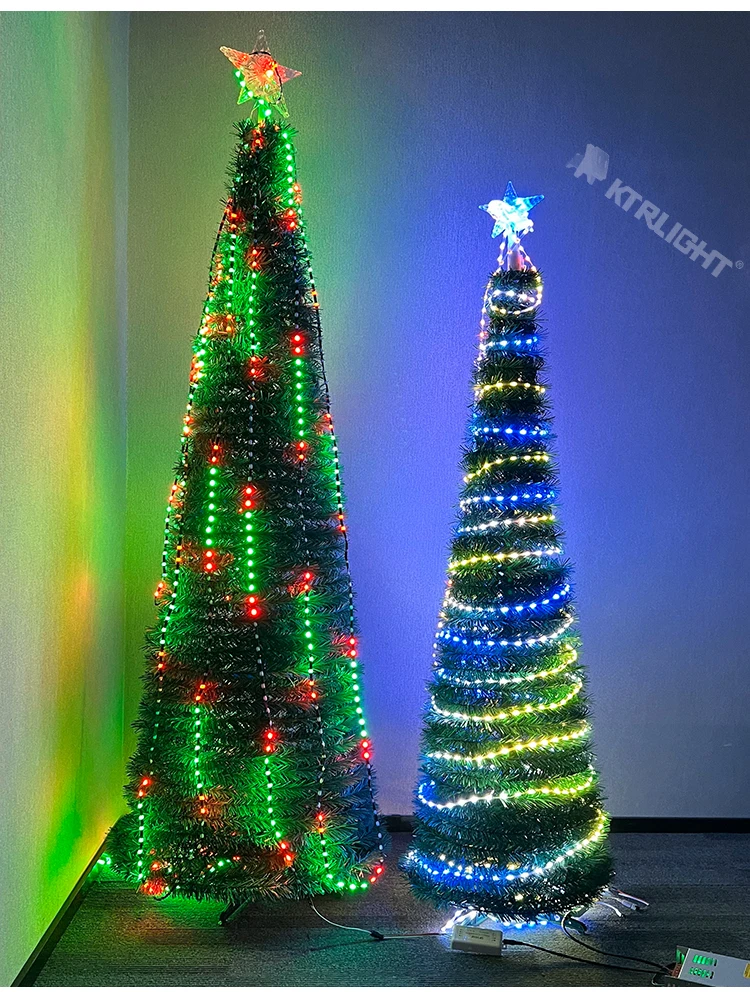 DC12V WS2811 3PIN Pixel String Signal RGB Addressable Fairy Lights for Room Decor, Ramadan, Outdoor IP68 Black Wire Pitch