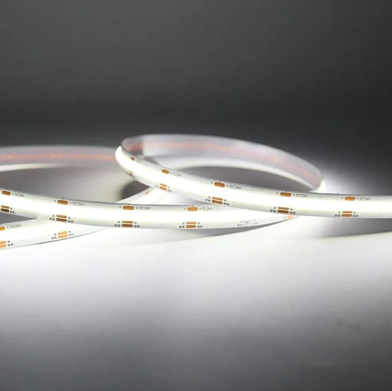 5V 12V 24V CCT COB LED Strip 2700K to 6500K Color-Changing LED Tape Dimmable Bicolor Ribbon Dual Color Linear Light Ra90 3 Wires