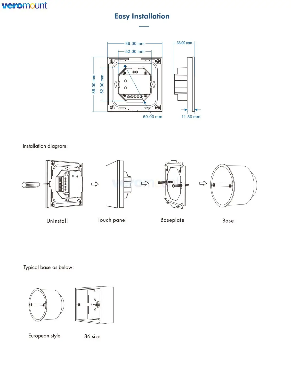 Skydance PK2(G) PF2(G) T12-K T12 T12-1 T22 TW2 TW2-4 RK2 1 4Zone 2.4G Wireless RF Color Temperature Wall Mount Remote for CCT