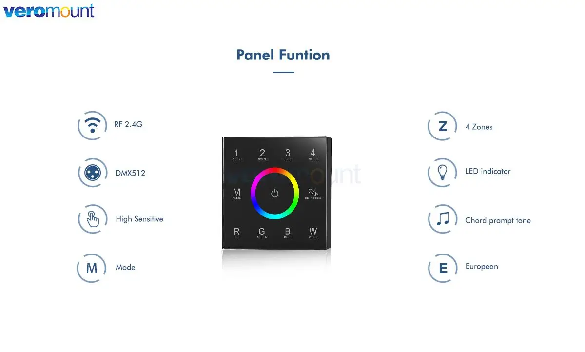 Skydance PK2(G) PF2(G) T12-K T12 T12-1 T22 TW2 TW2-4 RK2 1 4Zone 2.4G Wireless RF Color Temperature Wall Mount Remote for CCT