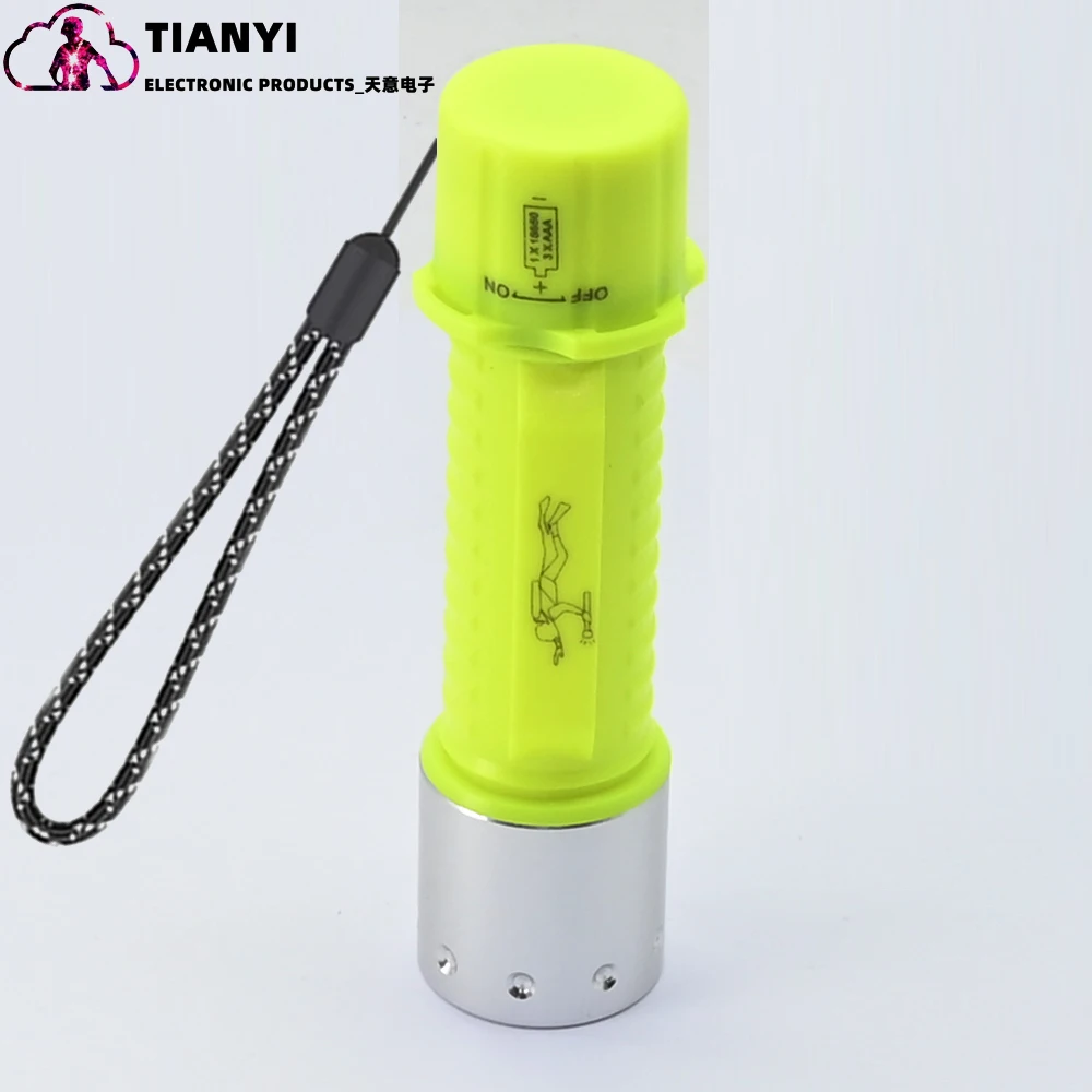 Diving Flashlight with Rechargeable Power, Scuba Dive Light Super Bright, Underwater Flashlights IPX8 Waterproof 3 Modes Dive