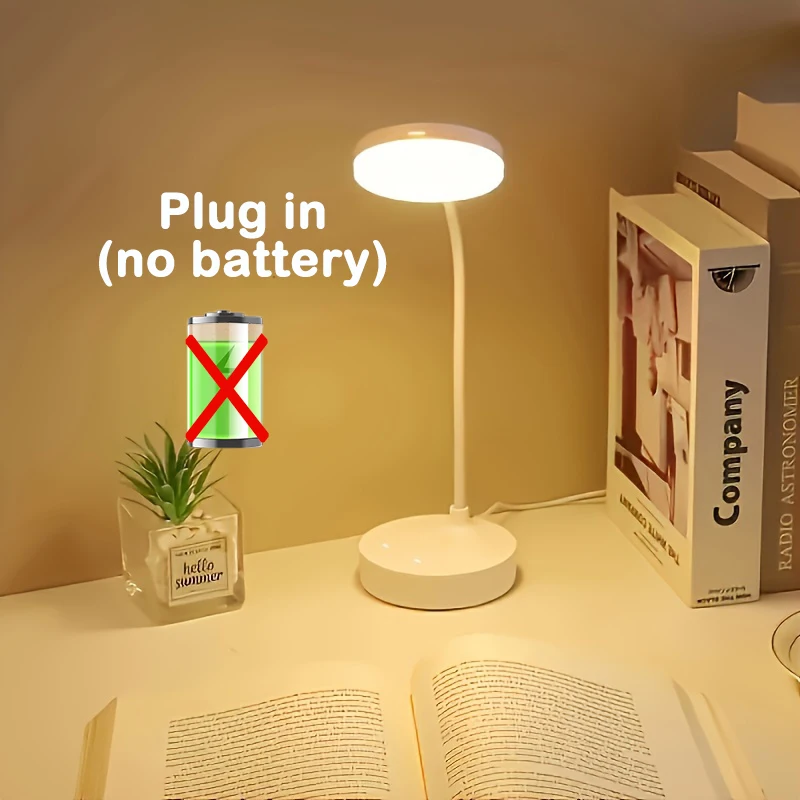 LED Desk Lamp With USB Charging Port Flexible LED White Light Perfect for Home Office Reading Study Warm/White Touch Control