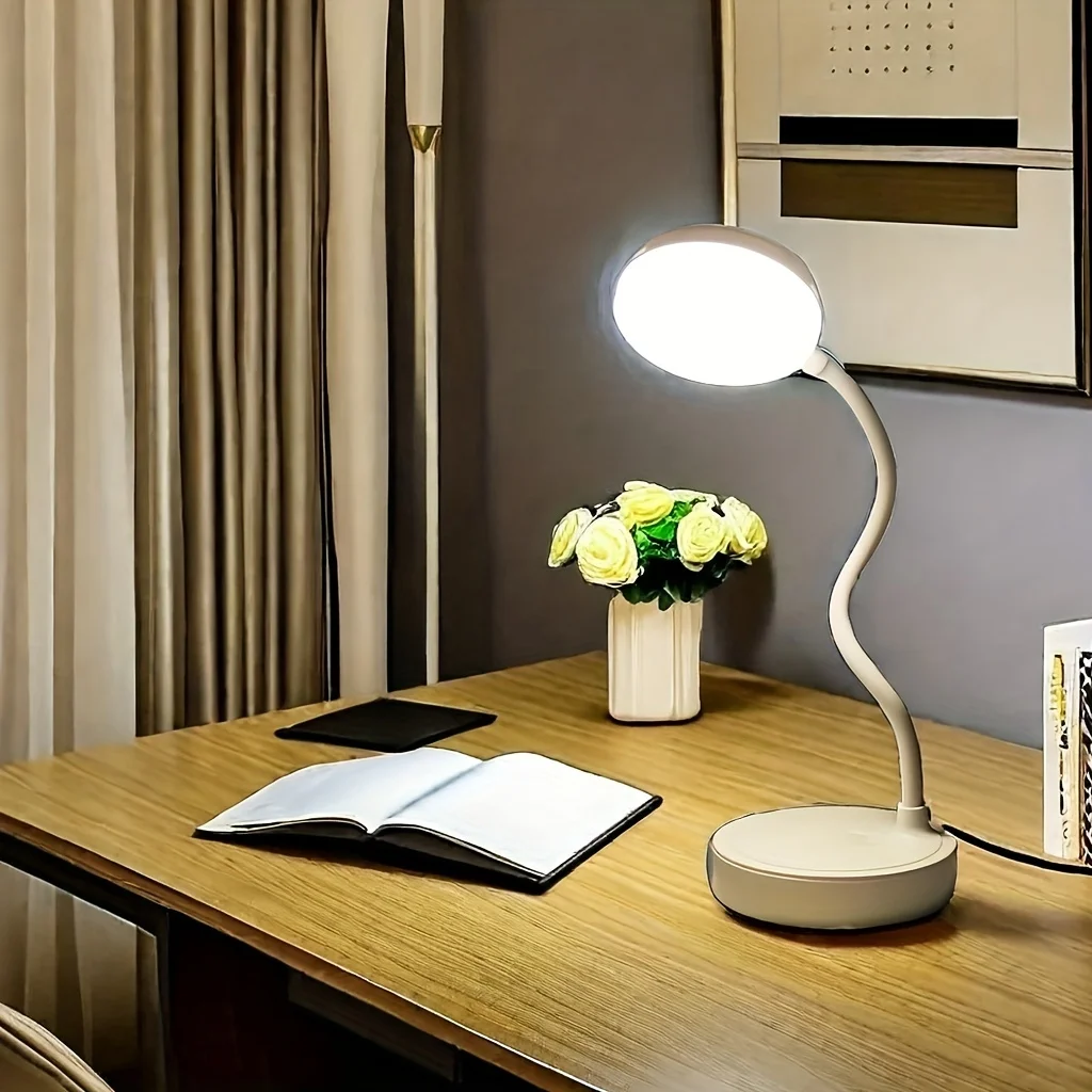 LED Desk Lamp With USB Charging Port Flexible LED White Light Perfect for Home Office Reading Study Warm/White Touch Control