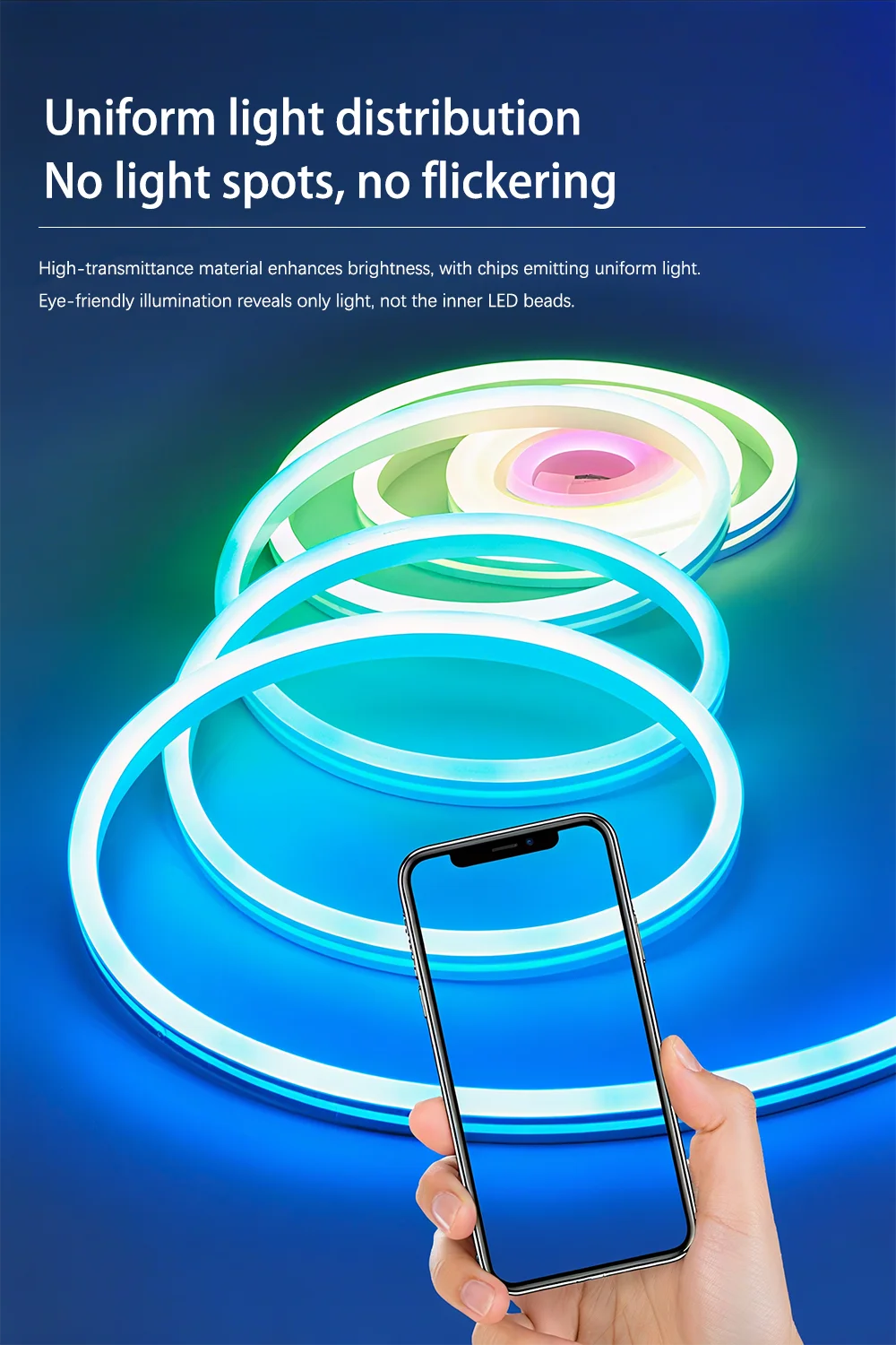 Wiscolor WIFI RGBIC LED Neon Strip Lights Waterproof Voice Control Work With TUYA Smart Life For DIY Room Home Decoration
