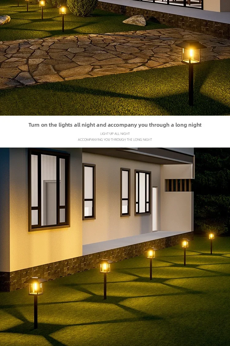 Solar Outdoor Ground Plug Lawn Lamp Patio Villa Led Ambiance Tungsten Lamp Outdoor Park Decoration Landscape Lights Garden Decor