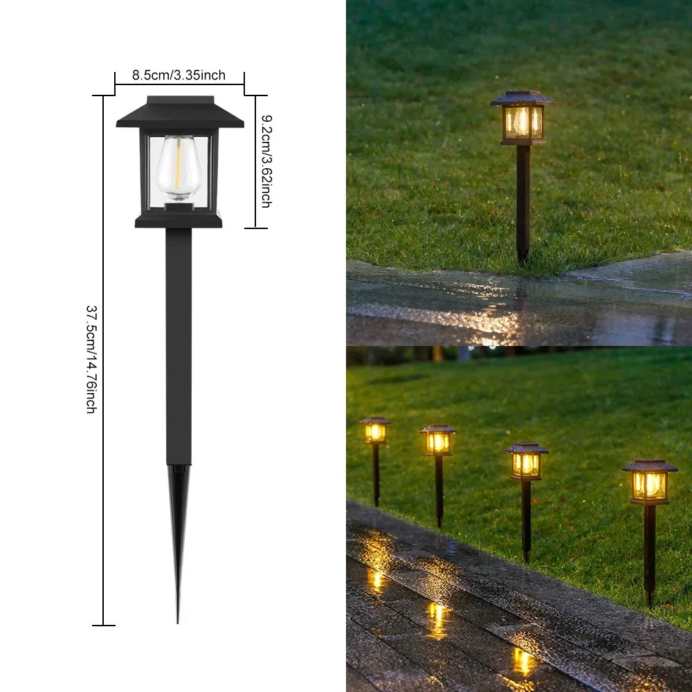 Solar Outdoor Ground Plug Lawn Lamp Patio Villa Led Ambiance Tungsten Lamp Outdoor Park Decoration Landscape Lights Garden Decor