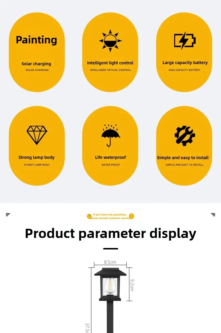 Solar Outdoor Ground Plug Lawn Lamp Patio Villa Led Ambiance Tungsten Lamp Outdoor Park Decoration Landscape Lights Garden Decor