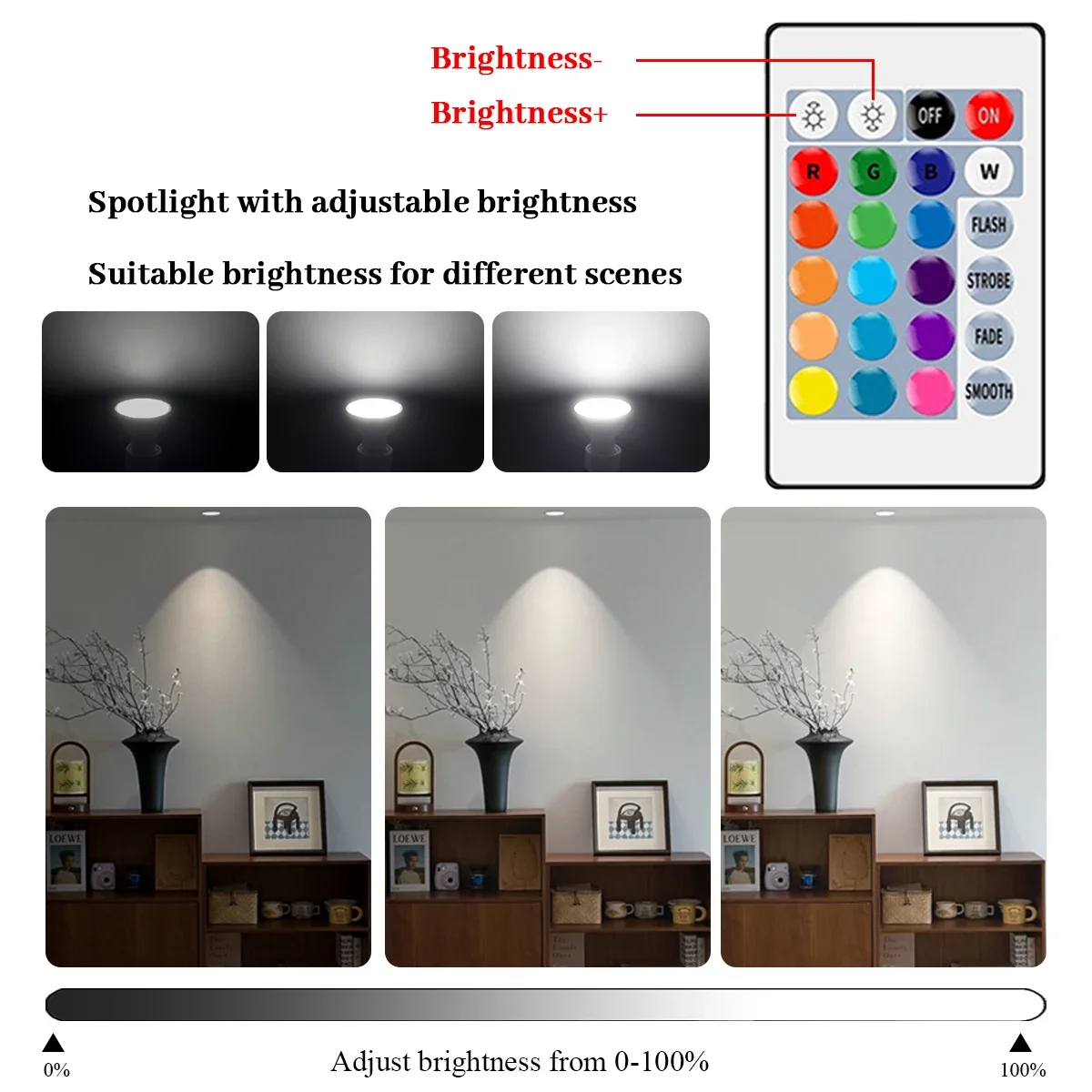 1-10PCS Colorful Change RGB GU10 LED Spotlight Bulb 24 Key Remote Control Dimmable 6W AC220V 110V for Bedroom Living Room Lamp
