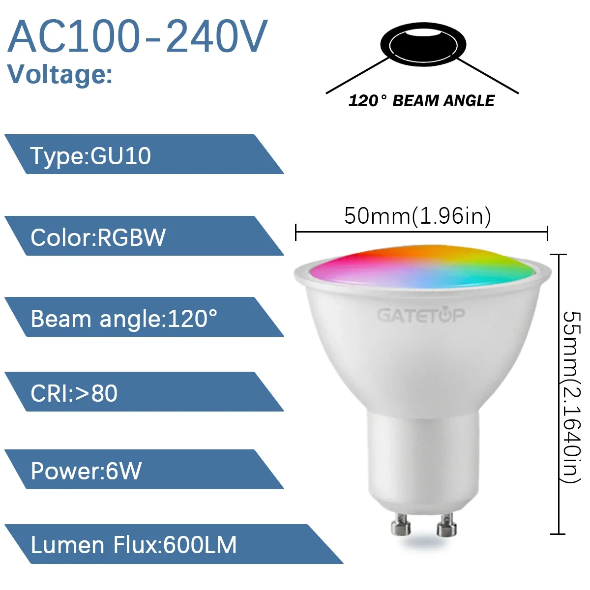 1-10PCS Colorful Change RGB GU10 LED Spotlight Bulb 24 Key Remote Control Dimmable 6W AC220V 110V for Bedroom Living Room Lamp