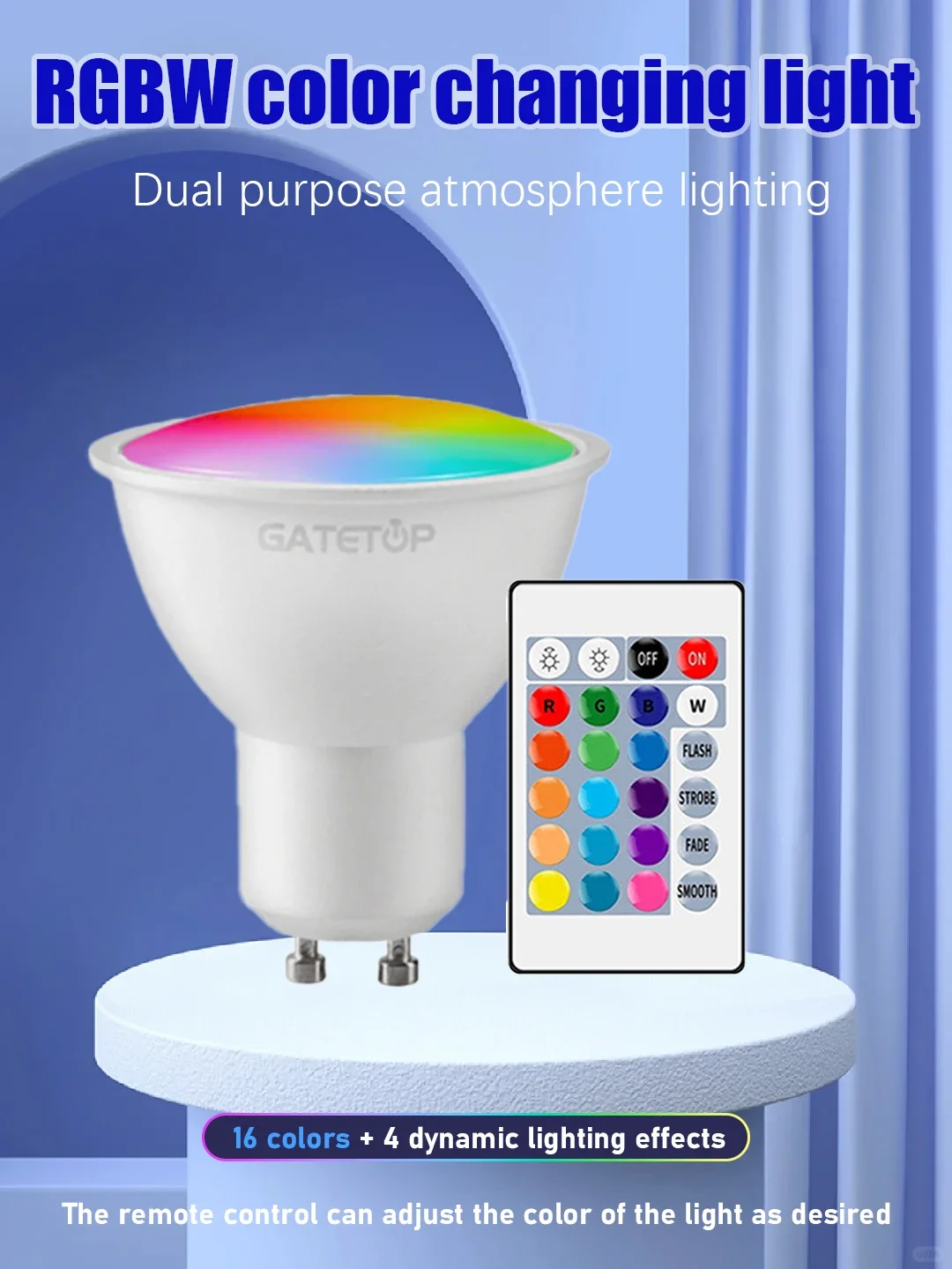 1-10PCS Colorful Change RGB GU10 LED Spotlight Bulb 24 Key Remote Control Dimmable 6W AC220V 110V for Bedroom Living Room Lamp
