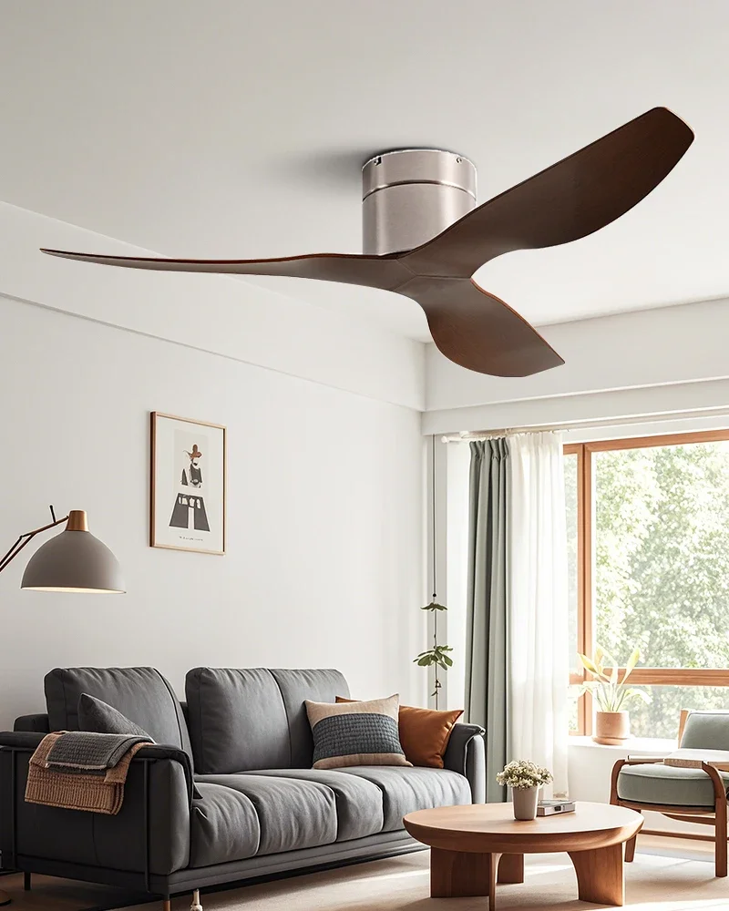 45/52 Inch Industrial Retro Ceiling Fan with LED Light and Remote Control, 6 Speed Silent Ceiling Fans No Light for Home & Offic