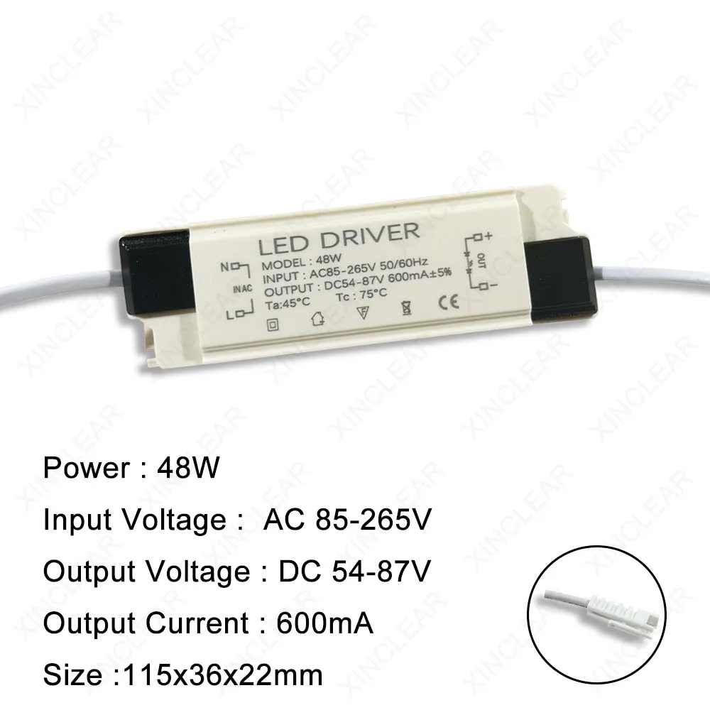 40W 48W 50W 60W LED Driver DC54-87V 600mA DC36-65V 900mA 24-42V 1200mA 1500mA 1800mA Power Supply External Lighting Transformer