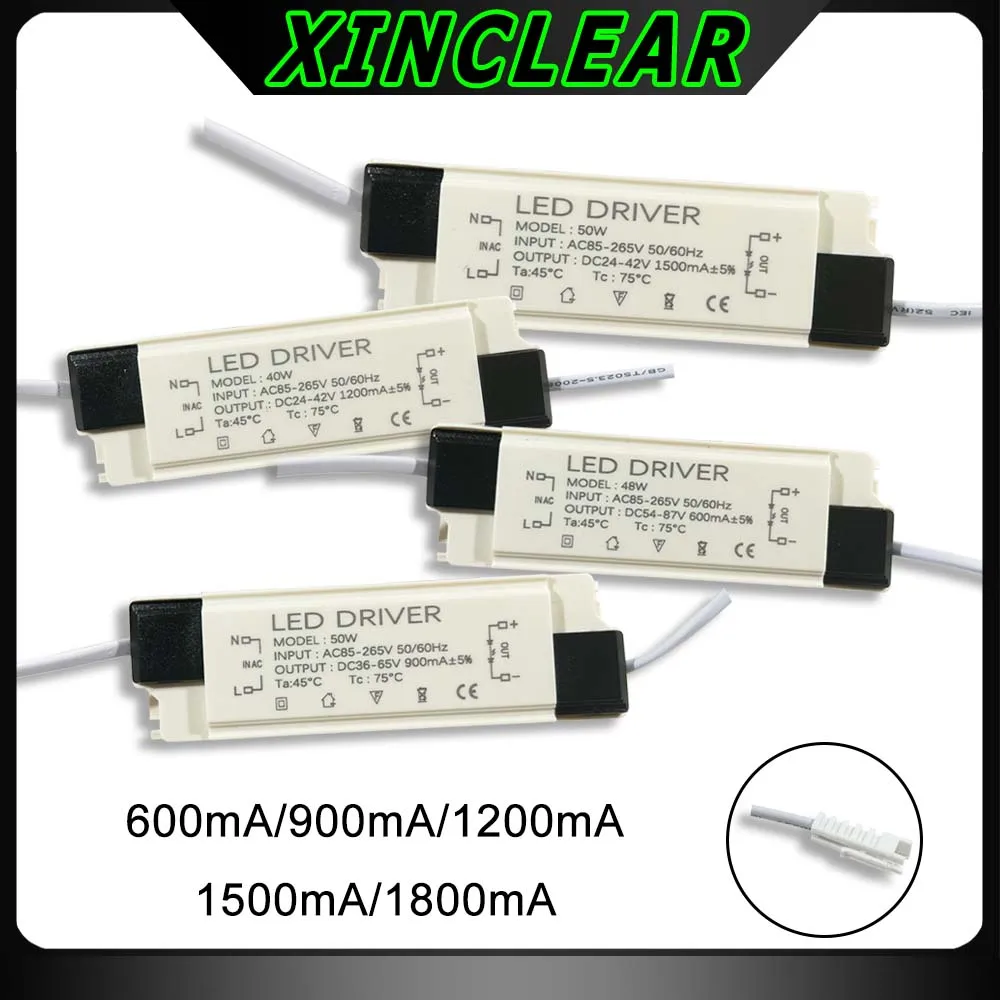 40W 48W 50W 60W LED Driver DC54-87V 600mA DC36-65V 900mA 24-42V 1200mA 1500mA 1800mA Power Supply External Lighting Transformer