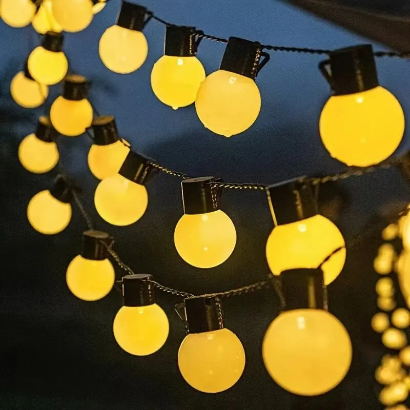 1PC LED Solar Light String,Outdoor White Balls Decoration Lights Hanging Lights For Garden,Yard,Patio,Balcony,Camping&Holidays
