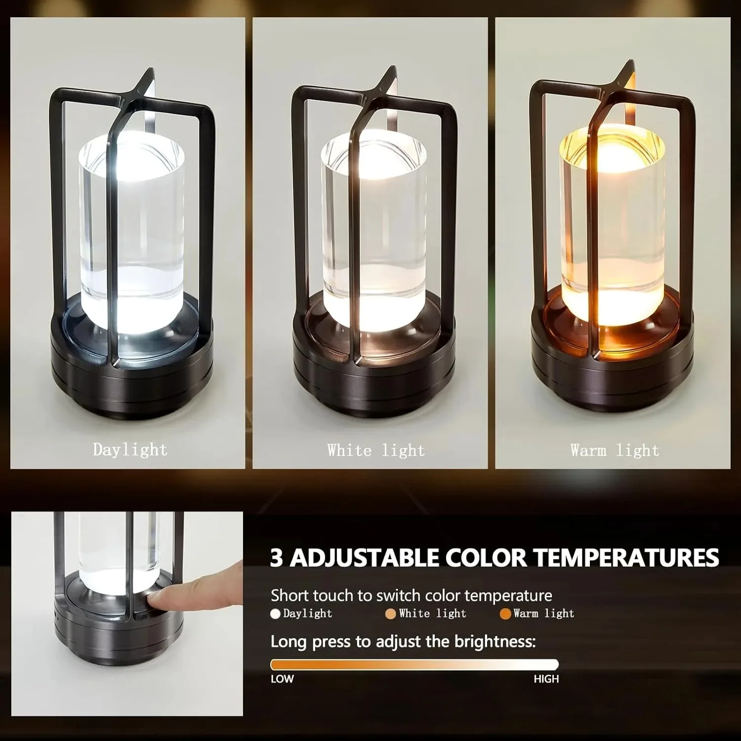 GGbingo Cordless Led Table Lamp Mood Desk Lamps Outdoor Camping Atmosphere Lighting Cofffe Shop Decoration Night Lights