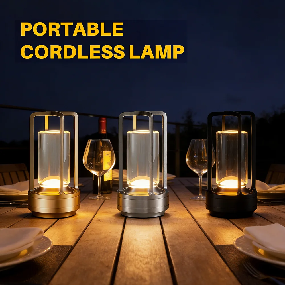 GGbingo Cordless Led Table Lamp Mood Desk Lamps Outdoor Camping Atmosphere Lighting Cofffe Shop Decoration Night Lights