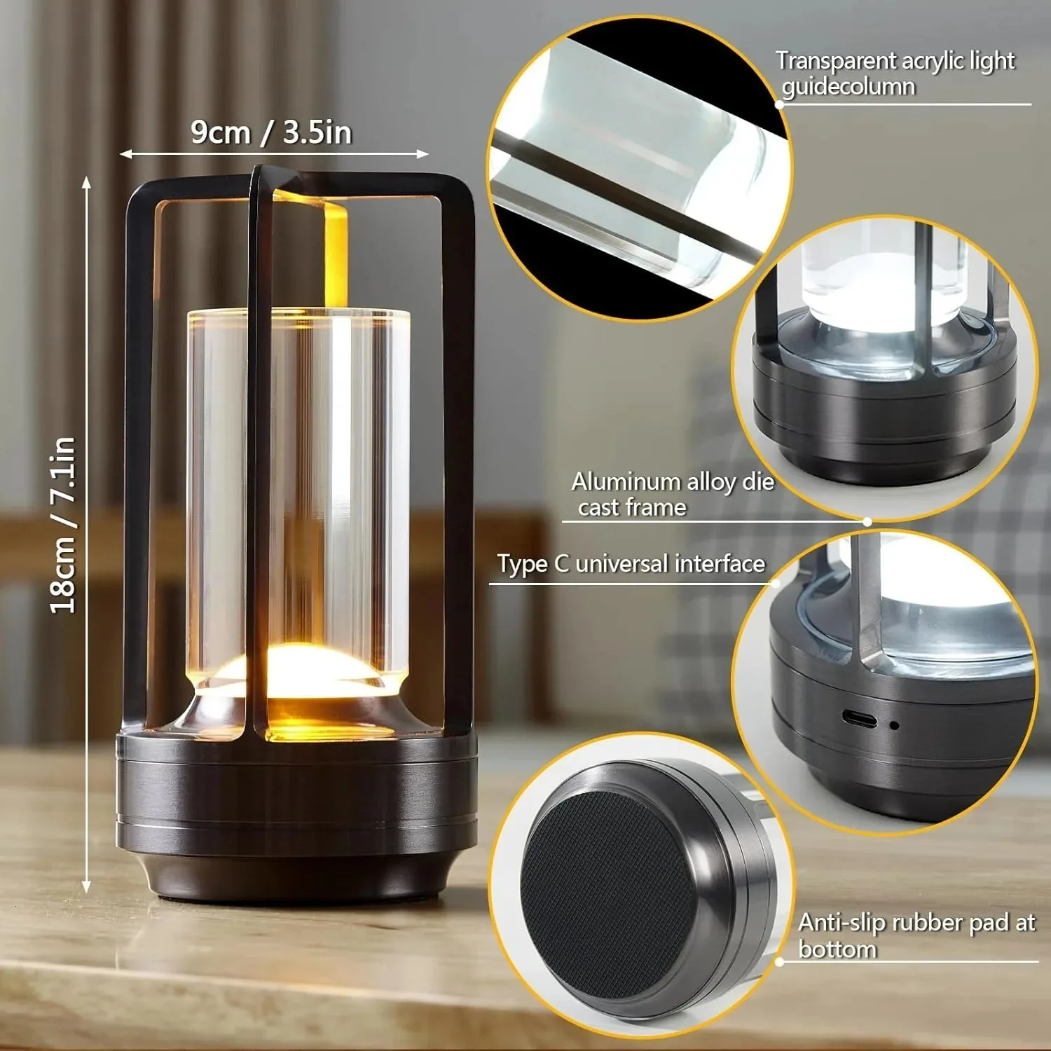 GGbingo Cordless Led Table Lamp Mood Desk Lamps Outdoor Camping Atmosphere Lighting Cofffe Shop Decoration Night Lights