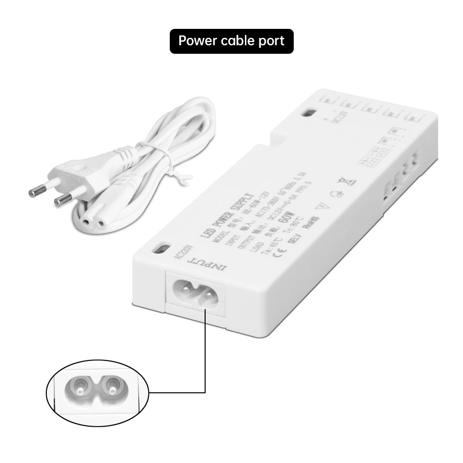 AC 220V LED Cabinet Light Transformer DC12V/24V 24W 36W 60W 100W 150W 200W Driver for Closet/Shelf Led Light Strip to Used