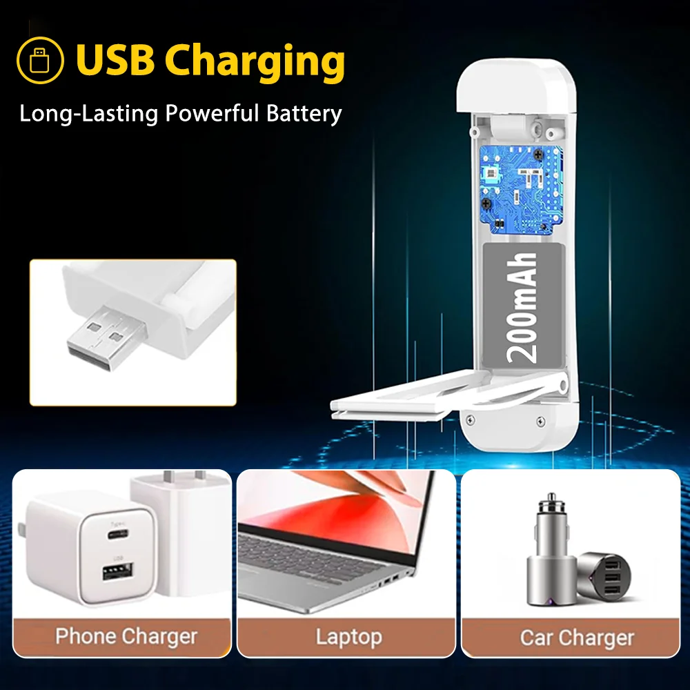 Mini LED Clip Book Light Reading Lights Portable USB Rechargeable Eye Protection Night Lamp Desk Lamp Bookmark Read Book Lamps