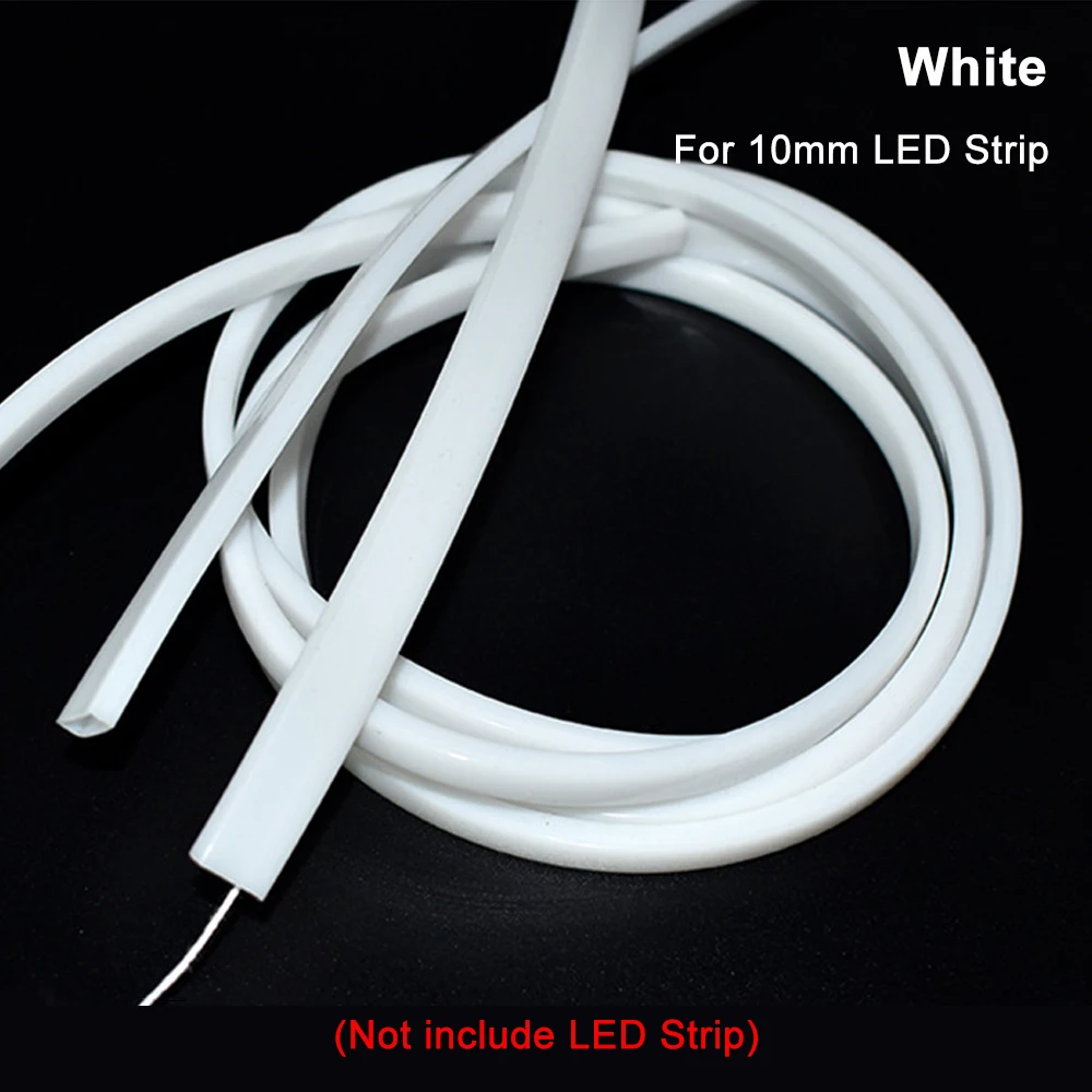 0.5m-10m Transparent/Milky White/Black LED Silicone Tube Waterproof Flexible Protection Cover Fit for 10mm WS2812B WS2811 Strip