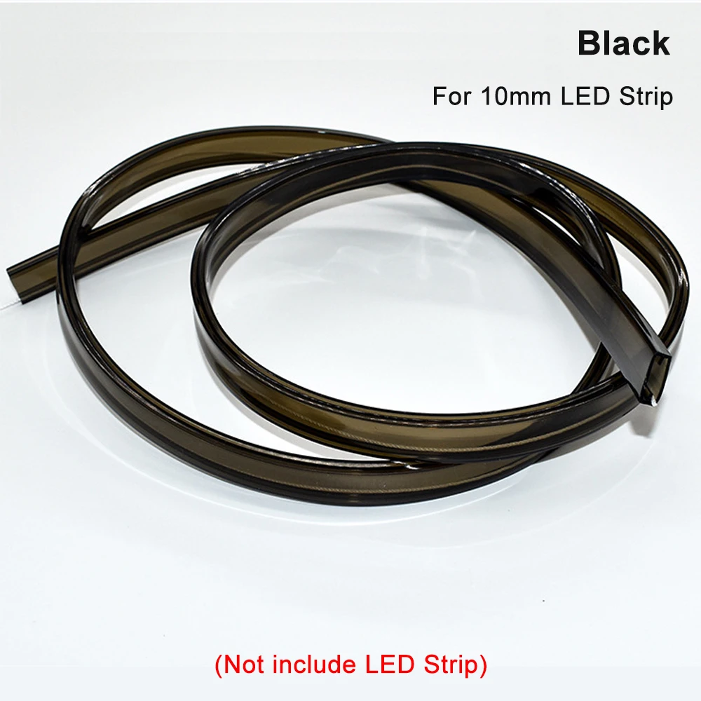 0.5m-10m Transparent/Milky White/Black LED Silicone Tube Waterproof Flexible Protection Cover Fit for 10mm WS2812B WS2811 Strip