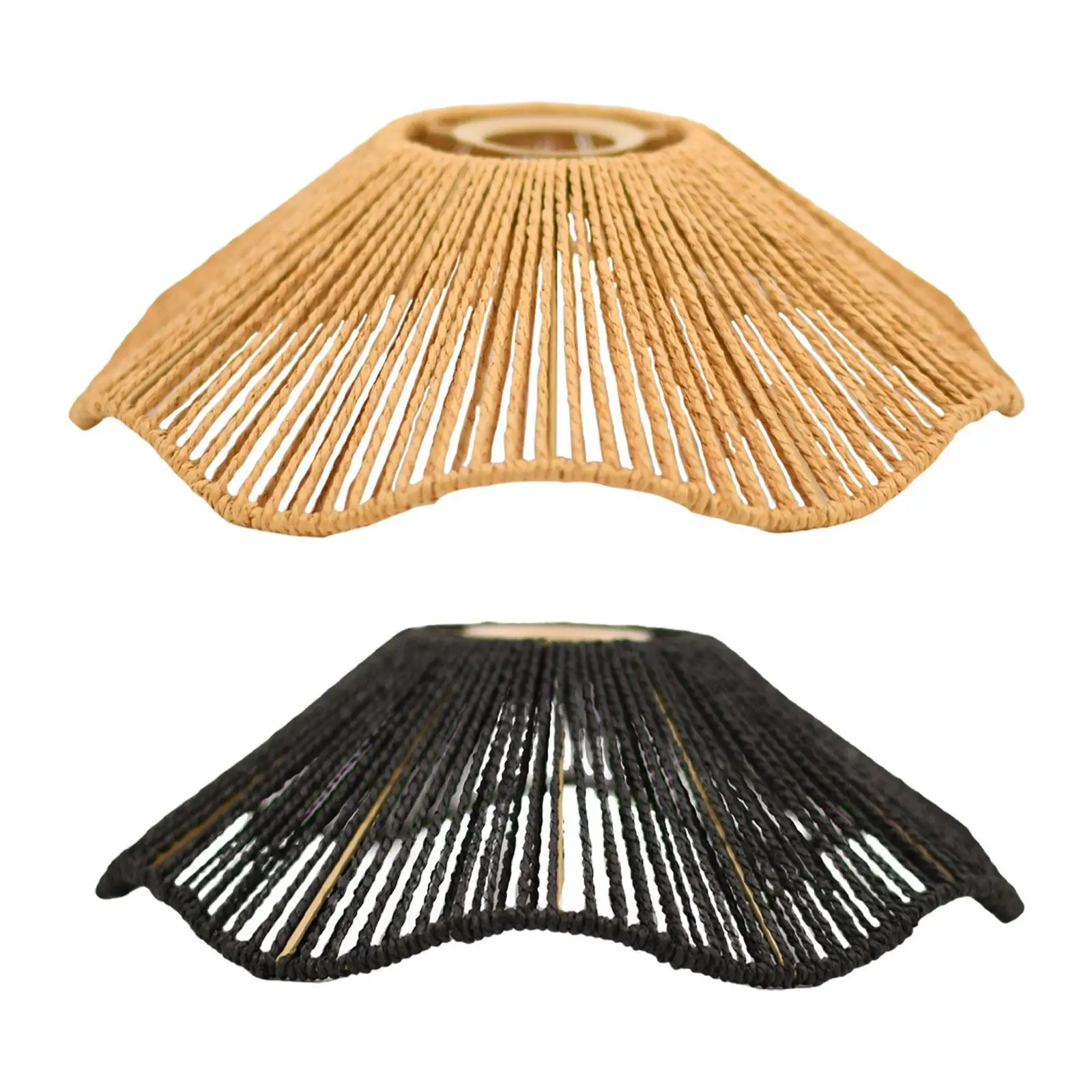 Handwoven Rope Lampshade Chandelier Cover Shades Decorative Rustic Ceiling Lamp,for Home Living Room Kitchen DIY Lamp Shade Part