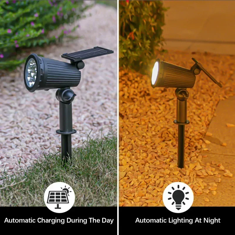 1/2PCS Solar Spotlights Outdoor Adjustable Solar Landscape Light RGB 9Leds Waterproof Solar Uplights Trees Garden Pond Yard Path