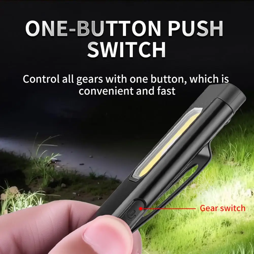 LED Keychain Flashlight Rechargeable 550LM Portable Mini Torch Pocket Lantern Flood Work Light With Magnet For Emergency