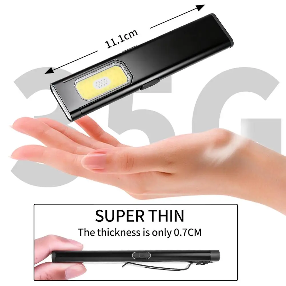 LED Keychain Flashlight Rechargeable 550LM Portable Mini Torch Pocket Lantern Flood Work Light With Magnet For Emergency