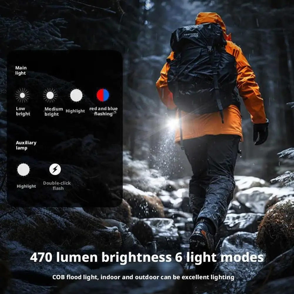LED Keychain Flashlight Rechargeable 550LM Portable Mini Torch Pocket Lantern Flood Work Light With Magnet For Emergency