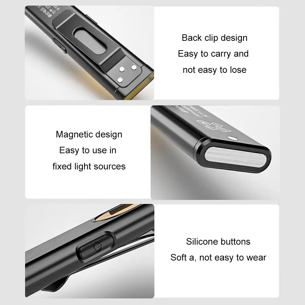 LED Keychain Flashlight Rechargeable 550LM Portable Mini Torch Pocket Lantern Flood Work Light With Magnet For Emergency