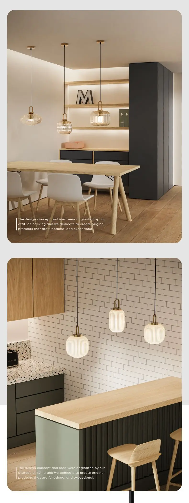 Modern Glass Pendant Light Striped Glass Single Head Chandelier Dining Room Kitchen Bedroom Bedside Living Room Home Decoration