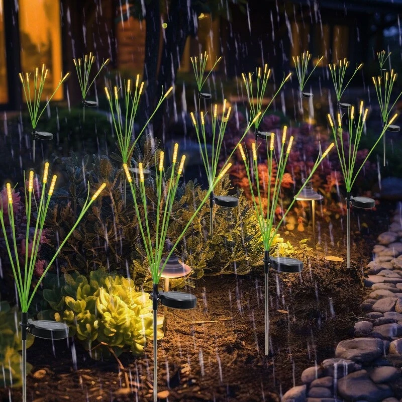 1PC LED Solar Reed Garden Lights Outdoor Waterproof Swaying Decorative Lamp Outside Landscape Lighting For Patio Yard Pathway