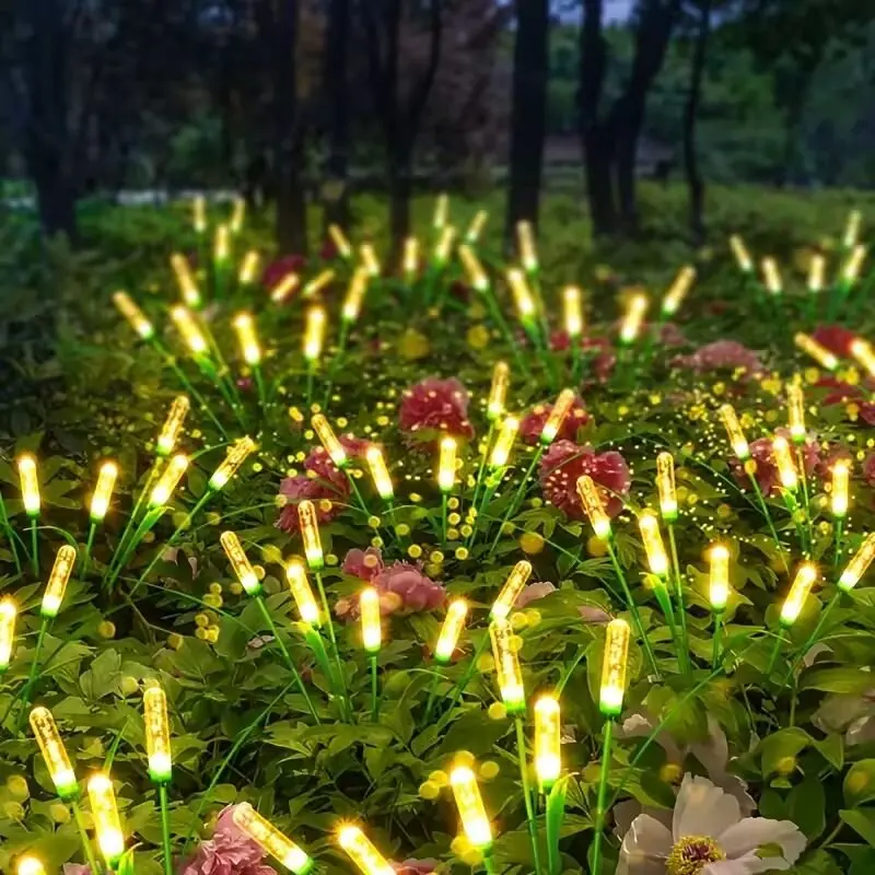 1PC LED Solar Reed Garden Lights Outdoor Waterproof Swaying Decorative Lamp Outside Landscape Lighting For Patio Yard Pathway