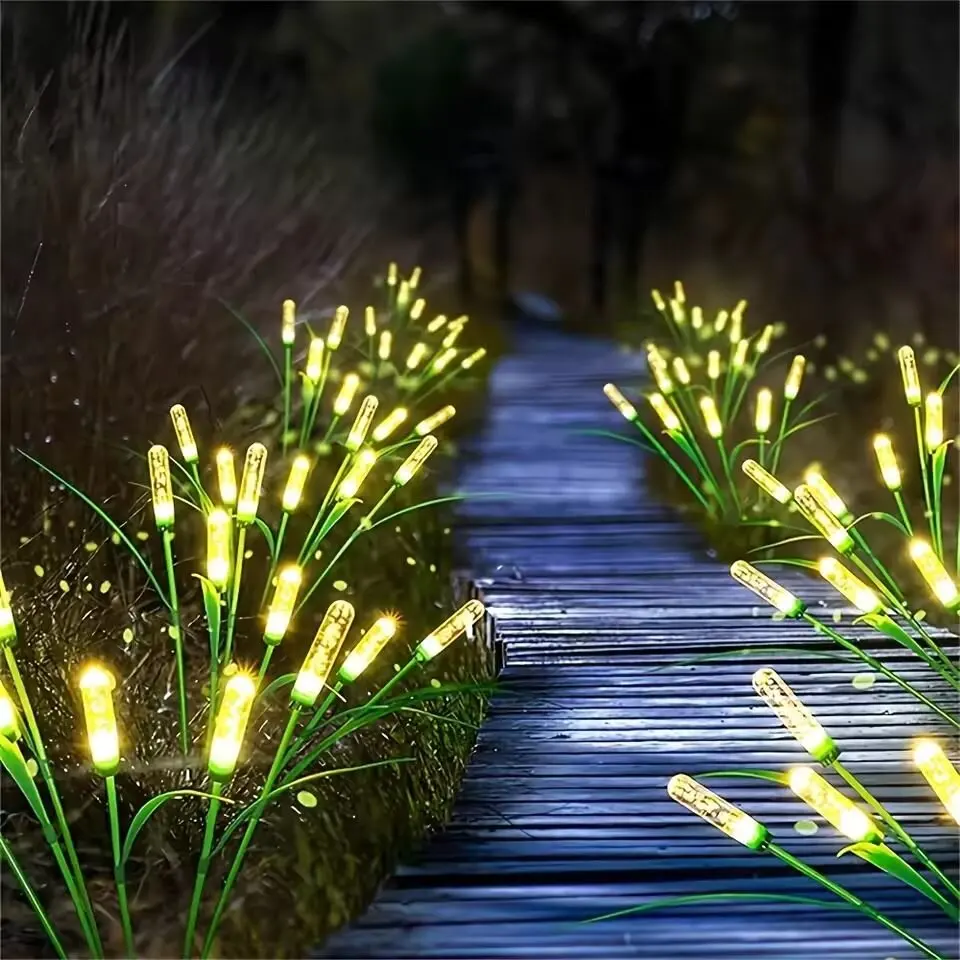 1PC LED Solar Reed Garden Lights Outdoor Waterproof Swaying Decorative Lamp Outside Landscape Lighting For Patio Yard Pathway