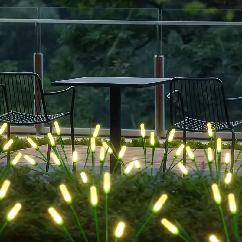 1PC LED Solar Reed Garden Lights Outdoor Waterproof Swaying Decorative Lamp Outside Landscape Lighting For Patio Yard Pathway