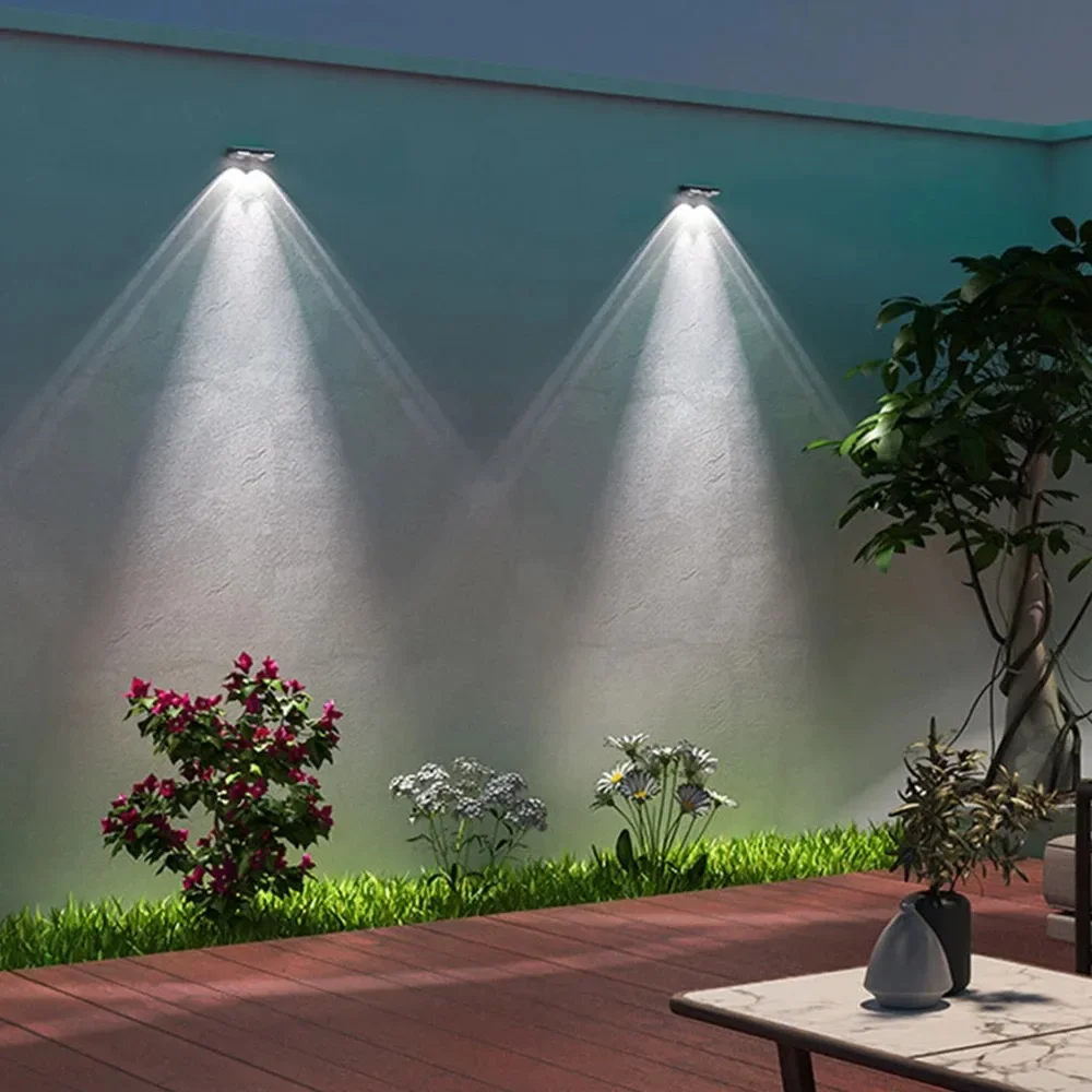 1-4Pcs Solar Powered LED Fence Lights Outdoor Waterproof Wall Lamp RGB or 3 Colors Auto ON/Off for Outside Patio Step Decor