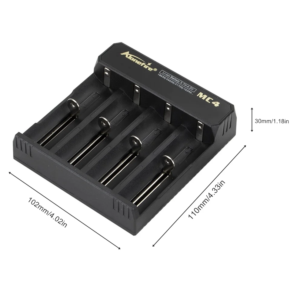 4-Channel 5V 2A USB Charger For 3.7v Rechargeable Li-ion Battery 26650/16340/14500/21700/18650/10440 Flashlight Headlamp Torch