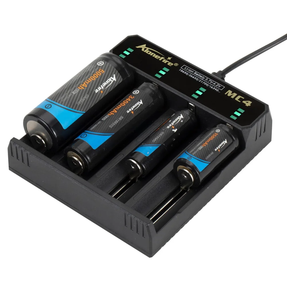 4-Channel 5V 2A USB Charger For 3.7v Rechargeable Li-ion Battery 26650/16340/14500/21700/18650/10440 Flashlight Headlamp Torch