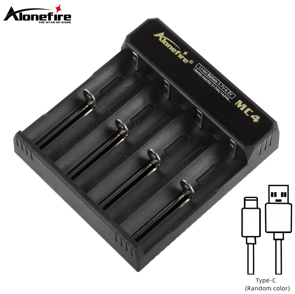 4-Channel 5V 2A USB Charger For 3.7v Rechargeable Li-ion Battery 26650/16340/14500/21700/18650/10440 Flashlight Headlamp Torch