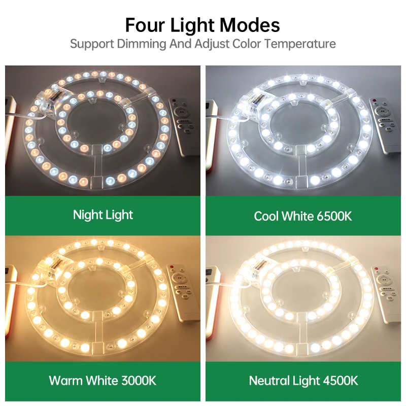 LED Panel 220V Ceiling Light Replacement LED Module Dimmable 60W 72W 80W 100W Round Light Panel Module Ceiling Fan Light