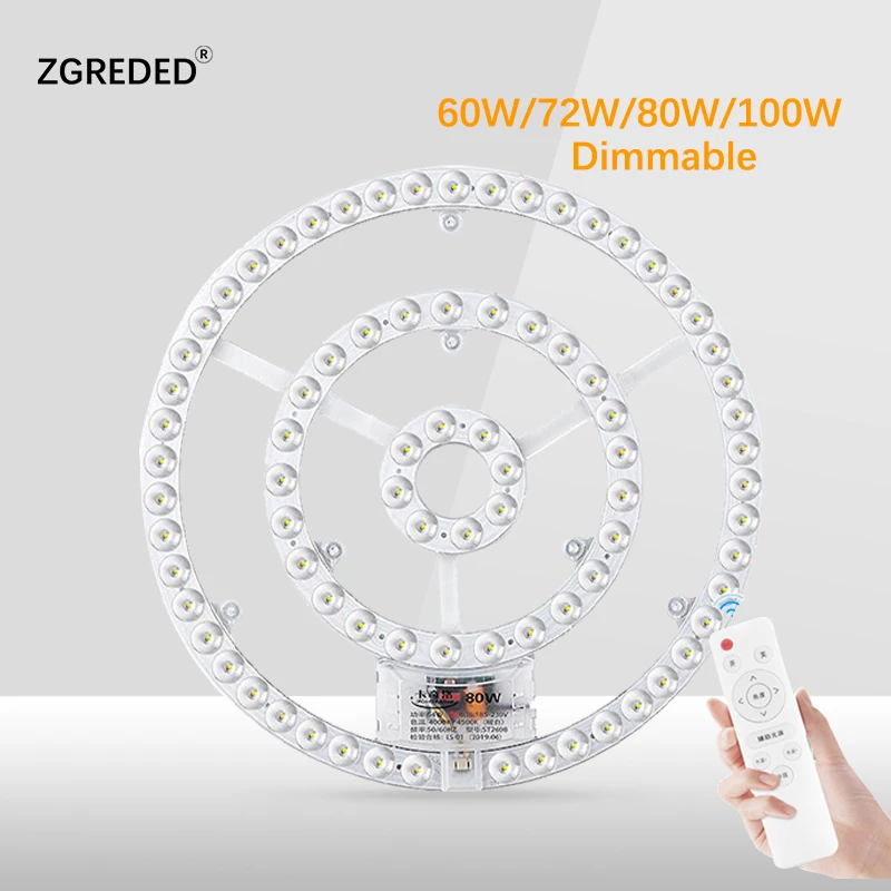 LED Panel 220V Ceiling Light Replacement LED Module Dimmable 60W 72W 80W 100W Round Light Panel Module Ceiling Fan Light