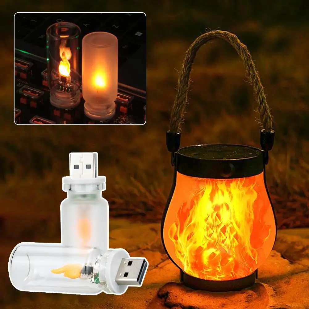 Retro USB LED Filament Night Light Yellow Warm Bulb Lighting Flame Ambient Light for Home Decor Emergency Lighting