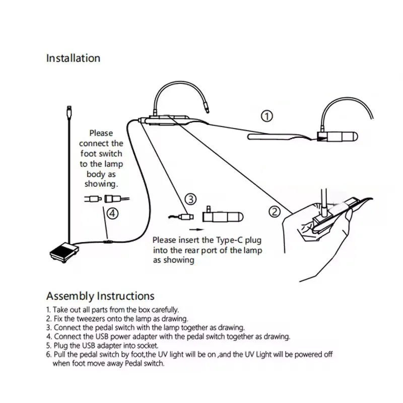 Suitable for all tweezers eyelash grafting lamp eyelash grafting beauty manicure UV glue quick curing lamp 1/2 bottle glue 