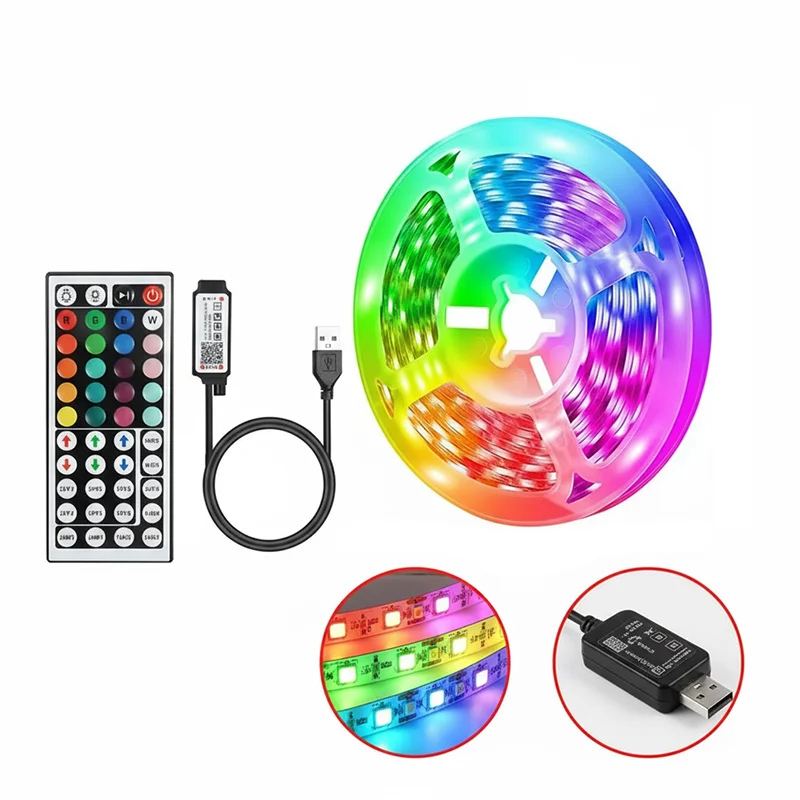 18 LED Strip Lights 5050 RGB USB Color Changing Flexible Lamp Tape with APP Control for Room Decoration TV Backlight